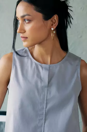 Muted grey cotton tank top
