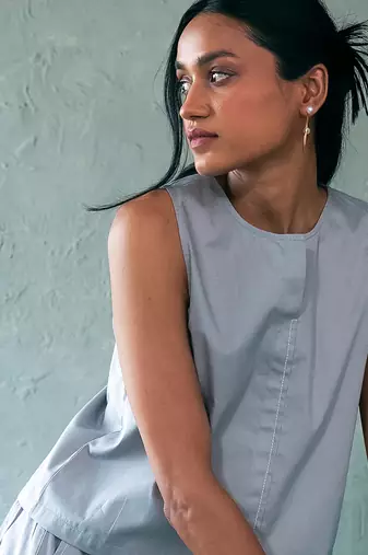 Muted grey cotton tank top