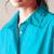 Turquoise blue cotton popover shirt dress