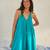 Turquoise blue cotton maxi dress