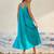 Turquoise blue cotton maxi dress