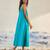 Turquoise blue cotton maxi dress