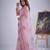 Pink organza printed saree