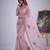 Pink organza printed saree