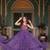Purple bandhani print faux georgette gown with kutchi patchwork