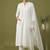 White rayon kurta set with dupatta