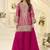 Pink embroidered jacquard plazzo suit