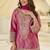 Pink embroidered jacquard plazzo suit