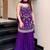 Purple embroidered chinon sharara suit