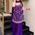 Purple embroidered chinon sharara suit