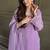 Lavender embroiderd crunchy salwar suit
