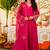 Pink embroiderd viscose anarkali suit
