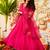 Pink embroiderd viscose anarkali suit