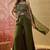 Oilve-green embroidered western suit