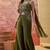 Oilve-green embroidered western suit