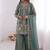 Turquoise embroidered fendy salwar suit
