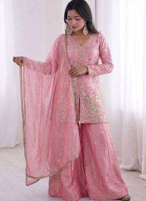 Baby-pink embroidered fendy salwar suit 2