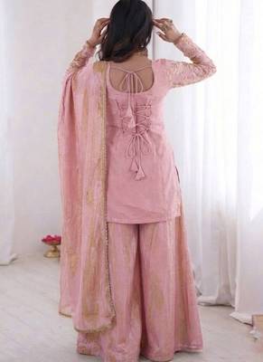 Baby-pink embroidered fendy salwar suit 3
