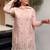 Light-peach embroidered crepe salwar suit