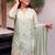 Seg-green embroidered crepe salwar suit