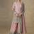 Pink and grey embroidered georgete  sharara style suit