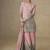 Pink and grey embroidered georgete  sharara style suit