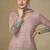 Pink and grey embroidered georgete  sharara style suit
