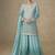 Sky-blue embroidered georgete sharara style suit