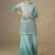 Sky-blue embroidered georgete sharara style suit
