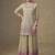 Beige and pink embroidered georgete sharara style suit