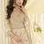 Off-white embroidered georgette anarkali suit