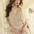 Off-white embroidered georgette anarkali suit