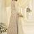 Off-white embroidered georgette anarkali suit