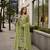Green chinon suit with embroidery & diamond work
