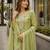 Green chinon suit with embroidery & diamond work