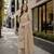 Beige chinon suit with embroidery & diamond work