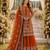 Orange faux georgette suit with embroidery & moti work