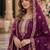 Purple silk suit with embroidery & diamond work
