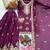 Purple silk suit with embroidery & diamond work