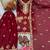 Maroon silk suit with embroidery & diamond work