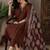 Women's Brown Printed Kurta Pant Set with Printed Dupatta