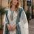 Blue & white georgette suit with embroidery & sequin work