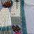 Blue & white georgette suit with embroidery & sequin work