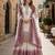 Purple & white georgette suit with embroidery & sequin work