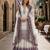 Lavender & white georgette suit with embroidery & sequin work
