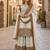 Brown & white georgette suit with embroidery & sequin work