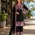 Black silk suit with thread embroidery work
