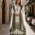Mehendi&white georgette suit with embroidery & sequin work