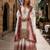 Brown&white georgette suit with embroidery & sequin work