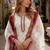 Brown&white georgette suit with embroidery & sequin work